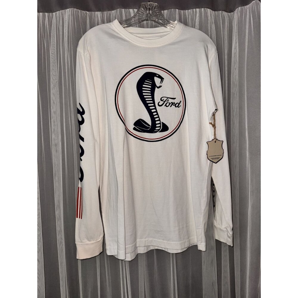 Ford Cobra Logo Long Sleeve White Shirt By Red Jacket - Picture 8 of 11